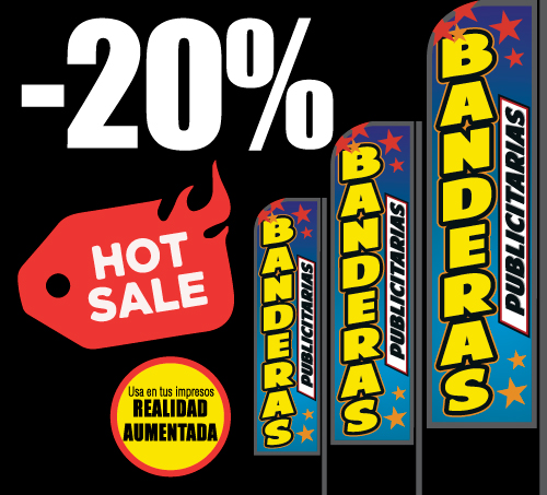 Banderas Publicitarias Cyber Descuentos - 4Press